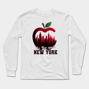 The Big Apple Is New York City Graphic Long Sleeve T-Shirt